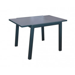 Table extensible - ELISE - Aluminium époxy graphite - Plateau verre trempé gris - 90/170 x 90 cm de marque PROLOISIRS, référence: J8968100