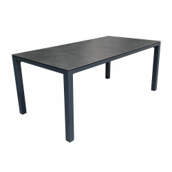 Table fixe - CHANEO - Aluminium époxy graphite - Plateau plein céramique 6 mm - 180 x 90 cm - PROLOISIRS