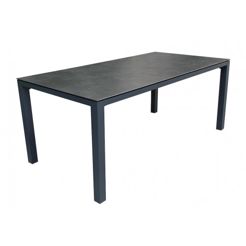 Table fixe - CHANEO - Aluminium époxy graphite - Plateau plein céramique 6 mm - 180 x 90 cm - PROLOISIRS