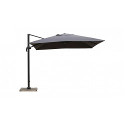 Parasol Déporté - SOL - 2,5x2,5m - Gris UPF 50+ - dalles en ciment incluses - Delorm