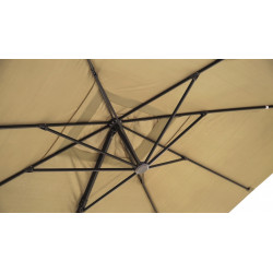 Parasol Déporté - SOL - 2,5x2,5m - Sable - UPF 50+ - dalles en ciment incluses - Delorm