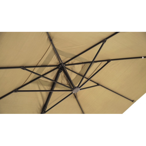 Parasol Déporté - SOL - 2,5x2,5m - Sable - UPF 50+ - dalles en ciment incluses - Delorm