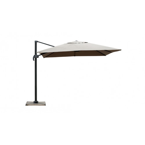 Parasol Déporté - SOL - 2,5x2,5m - Taupe - UPF 50+ - dalles en ciment incluses - Delorm