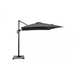 Parasol Déporté - Tom - 2,5x2,5m - Gris Foncé Chiné - UPF 50+ - dalles en ciment incluses - Delorm