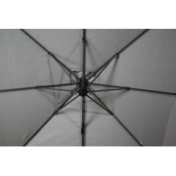 Parasol Déporté - Tom - 2,5x2,5m - Gris Foncé Chiné - UPF 50+ - dalles en ciment incluses - Delorm