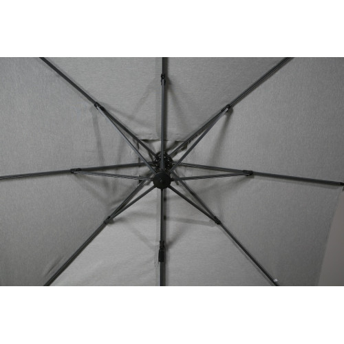 Parasol Déporté - Tom - 2,5x2,5m - Gris Foncé Chiné - UPF 50+ - dalles en ciment incluses - Delorm