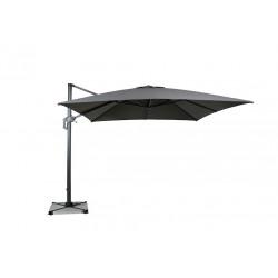 Parasol Déporté - Jerry - 3x3m - Gris Foncé Chiné - UPF 50+ - dalles en ciment incluses - Delorm