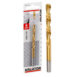 Foret métaux en titane HSS Ø 1x34mm - 2 pièces de marque Kreator, référence: B4015700