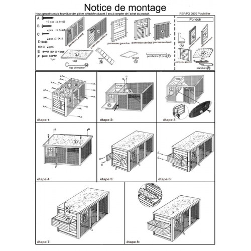 Poulailler PO2070 HABRITA – 1,50 m² – Idéal pour 3 à 4 poules - HABRITA