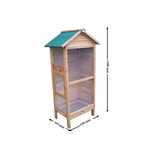 Cage à oiseaux - POH775 – 0,42 m² – Idéale pour 3 à 4 oiseaux - HABRITA