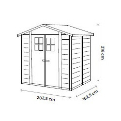 Abri de Jardin EVO 200 – 3,98 m² – Résine et Toit ABS – Avec Plancher - HABRITA