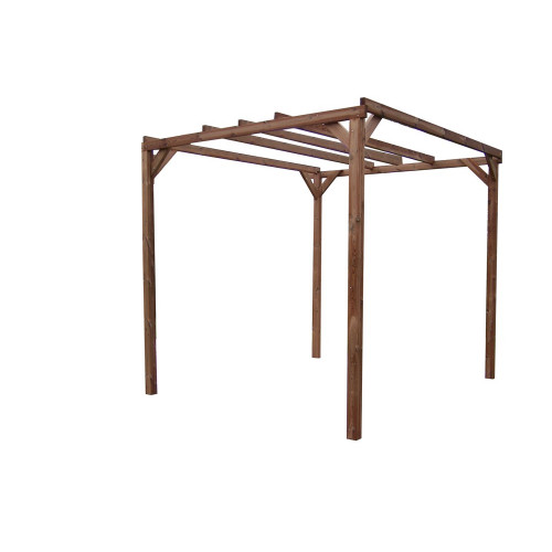 Pergola 8,88 m² – Bois Thermochauffé – Toit Plat - HABRITA