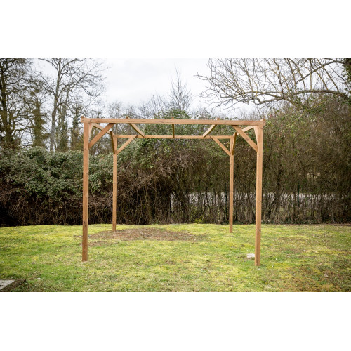 Pergola 8,88 m² – Bois Thermochauffé – Toit Plat - HABRITA