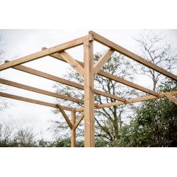 Pergola 8,88 m² – Bois Thermochauffé – Toit Plat - HABRITA